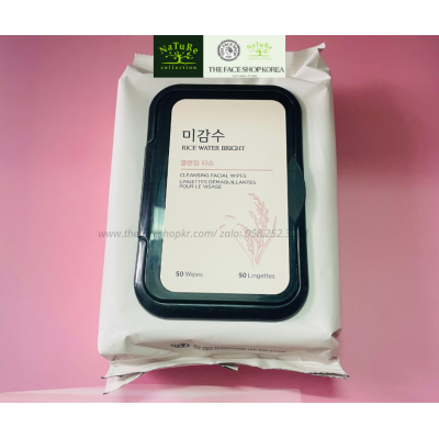 [SPECIAL EDITION] Khăn Giấy Tẩy Trang Làm Sáng Da THEFACESHOP RICE WATER BRIGHT CLEANSING WIPES
