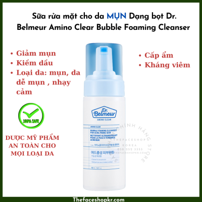 Sữa rửa mặt Trị mụn Dạng bọt Dr. Belmeur Amino Clear Bubble Foaming Cleanser (150ml)