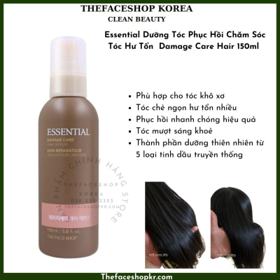Dưỡng Tóc Chăm Sóc Tóc Hư Tổn Nuôi Dưỡng Và Phục Hồi Tóc The Face Shop Essential Damage Care Hair Emulsion 150ml