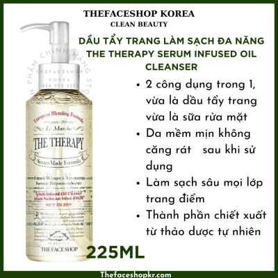 Dầu Tẩy Trang Đa Năng 2 Trong 1 THE THERAPY SERUM INFUSED OIL CLEANSER