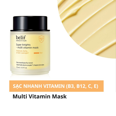 Mặt nạ ngủ dưỡng ẩm và phục hồi da chuyên sâu belif Multi Vitamin Mask 75ml