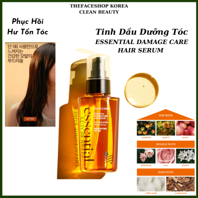 Tinh Dầu Dưỡng Tóc, Chăm Sóc Phục Hồi Hư Tổn Tóc TheFaceShop ESSENTIAL DAMAGE CARE HAIR SERUM (100ml) 