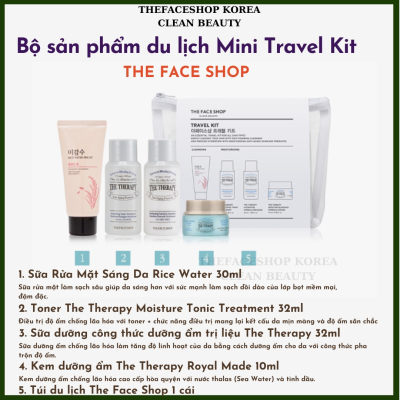 Bộ sản phẩm du lịch chăm sóc da nhỏ gọn tiện lợi Mini Travel Kit THE FACE SHOP 5pcs