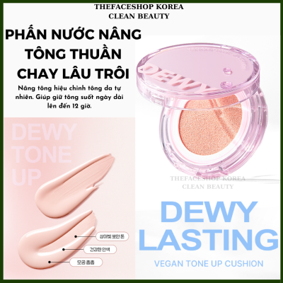 Phấn Nước Nâng Tông Dưỡng Da Lâu trôi  THE FACE SHOP DEWY LASTING VEGAN TONE-UP CUSHION SPF33+ PA++