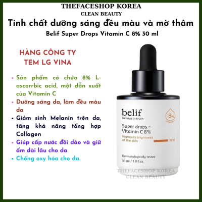 Tinh Chất Dưỡng Sáng Mờ Thâm Belif Super Drops Vitamin C 8% 30ML