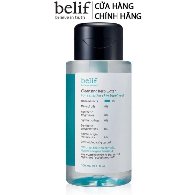 Nước Tẩy Trang Thảo Mộc Làm Sạch Sâu Belif Cleansing Herb Water 300Ml