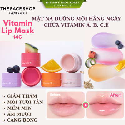 Mặt Nạ Dưỡng Môi Cấp Ẩm Mềm Môi Cung Cấp Dưỡng Chất Cải Thiện Môi Thâm THEFACESHOP Vitamin Lip Sleeping Mask 14g