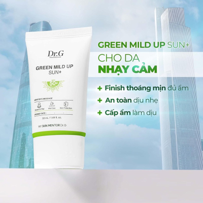 Kem Chống Nắng Vật Lý Dr G Green Mild Up Sun+ SPF50+ PA++++ 50ml