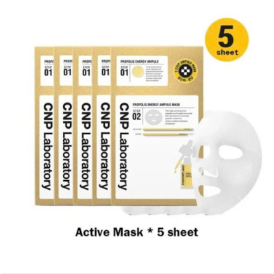 Bộ 5 mặt nạ keo ong tái tạo da 2 trong 1 CNP Laboratory Propolis Energy Ampule 2-Step Mask (5 x 41.5ml)