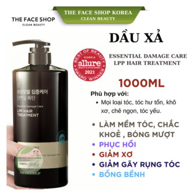 Dầu Xả THE FACE SHOP Làm Mềm Tóc Essential Damage Care Lpp Hair Treatment 1000ml