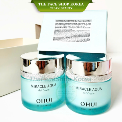 [Hàng công ty] Bộ kem dưỡng cấp nước dưỡng ẩm da sáng toàn diên O HUI Miracle Aqua Gel Cream 50ml + 50ml